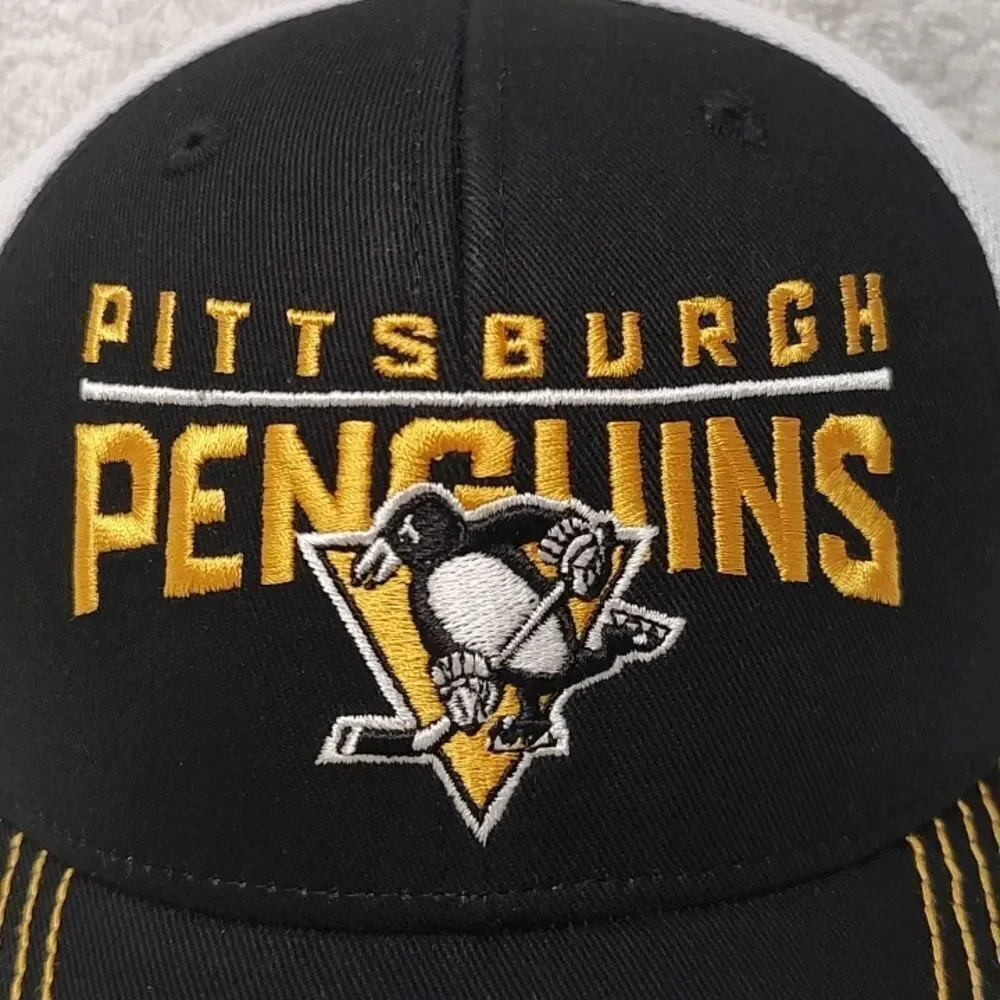NHL Pittsburgh Penguins YOUTH Trucker Mesh Snapback Hat - New